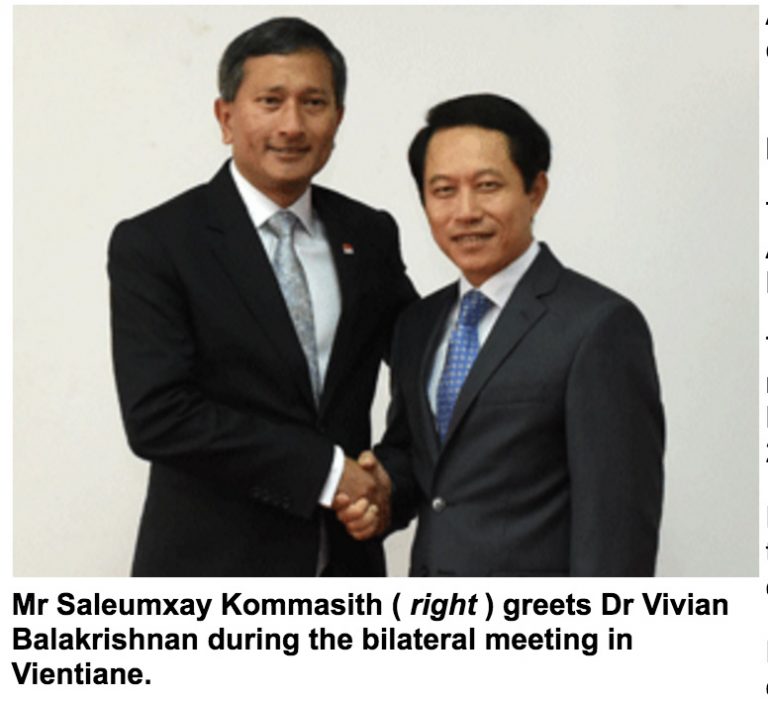 Laos, Singapore Vow to Enhance Cooperation