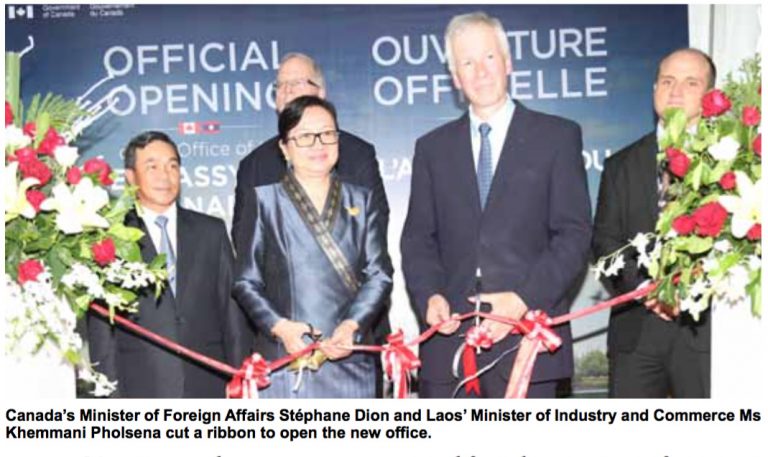 Canada Opens Diplomatic Office in Vientiane Capital