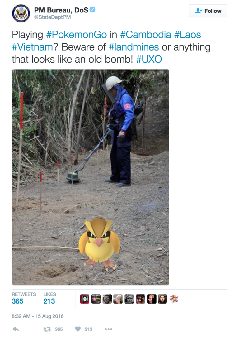 Pokémon Go Players in Southeast Asia Have Been Warned to Avoid Land Mines