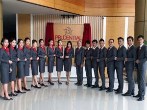 Prudential, British life insurance company staff pose in Laos