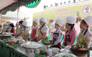 Contestants for the cooking contest stand ready