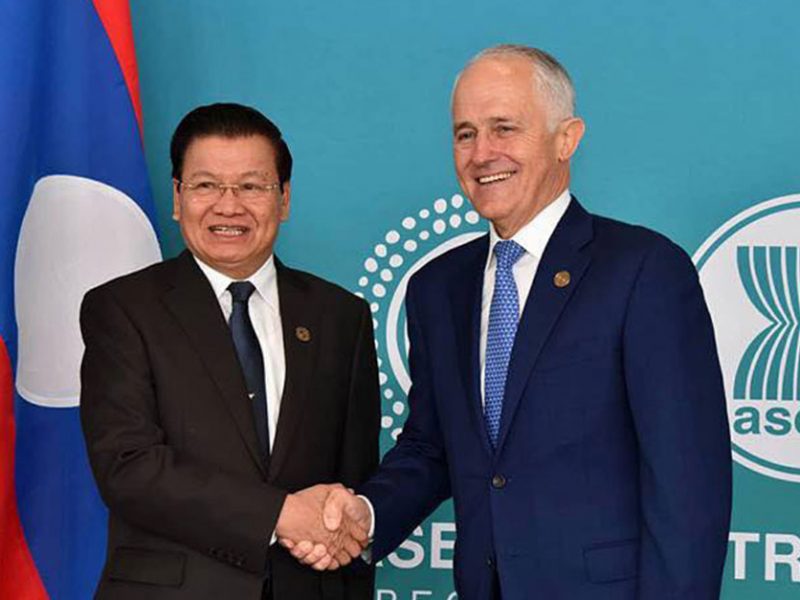 PM Thongloun Sisoulith and PM Malcolm Turnbull