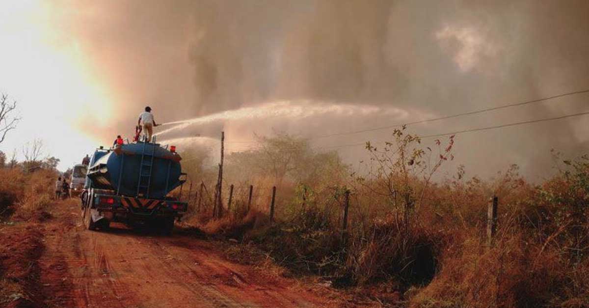 fire at Vientiane capital landfill