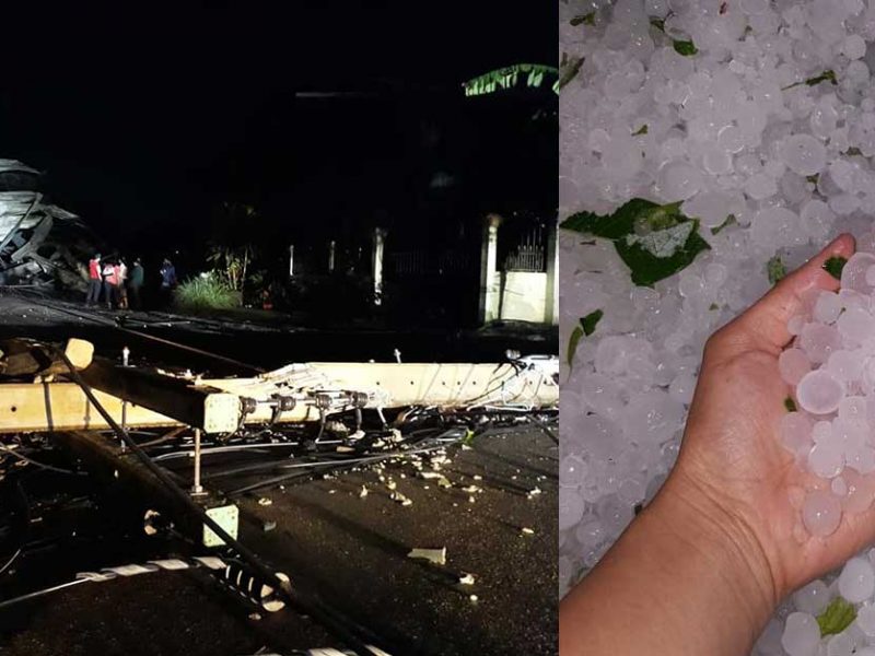 Hail storm in Vientiane Capital