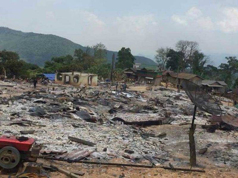 Fire destroys homes in xieng khouang