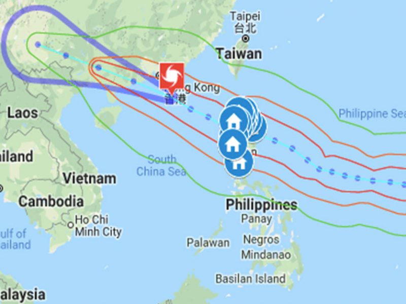 Typhoon Mangkhut via Goole Maps