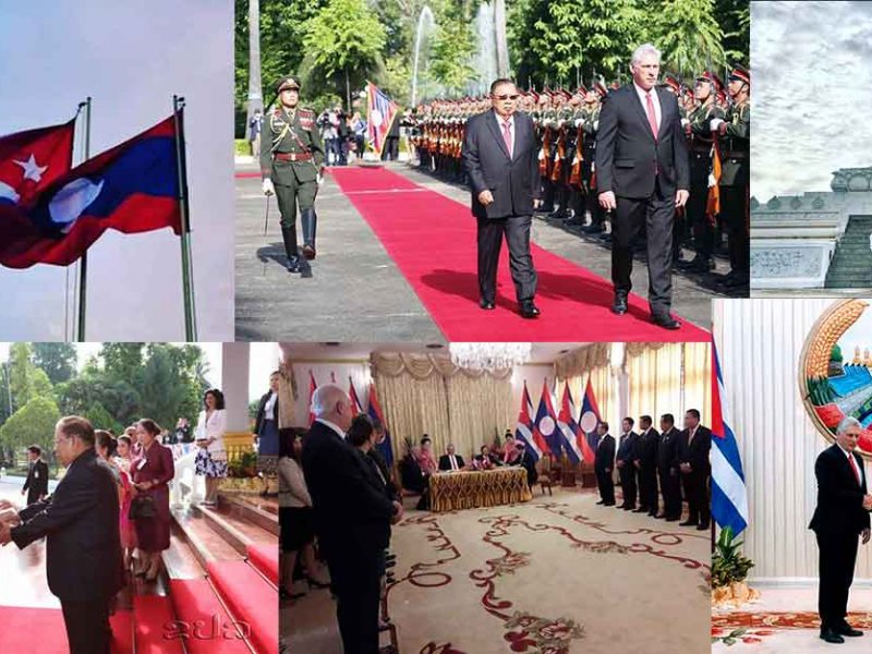 Cuba's president Diaz-Carnel in Laos