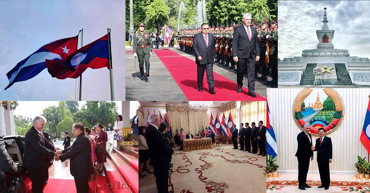 Cuba's president Diaz-Carnel in Laos