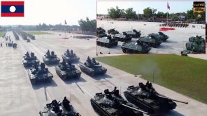 Lao Armed Forces Show off Russian-made Tanks at 70th Anniversary parade