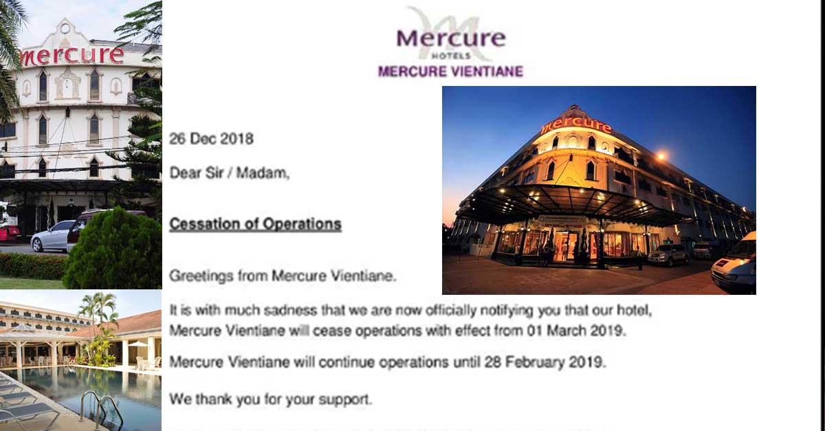 Mercure Closes Doors on Vientiane Property