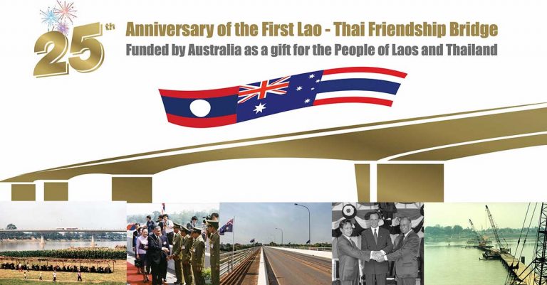 First Lao-Thai Friendship Bridge Opened in 1994, Funded by Australia.