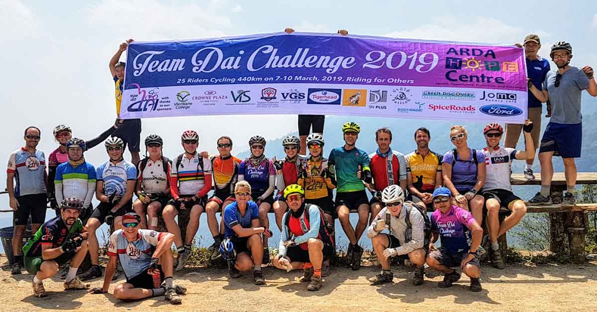 Cyclist Charity Team Dai on a Mountaintop!