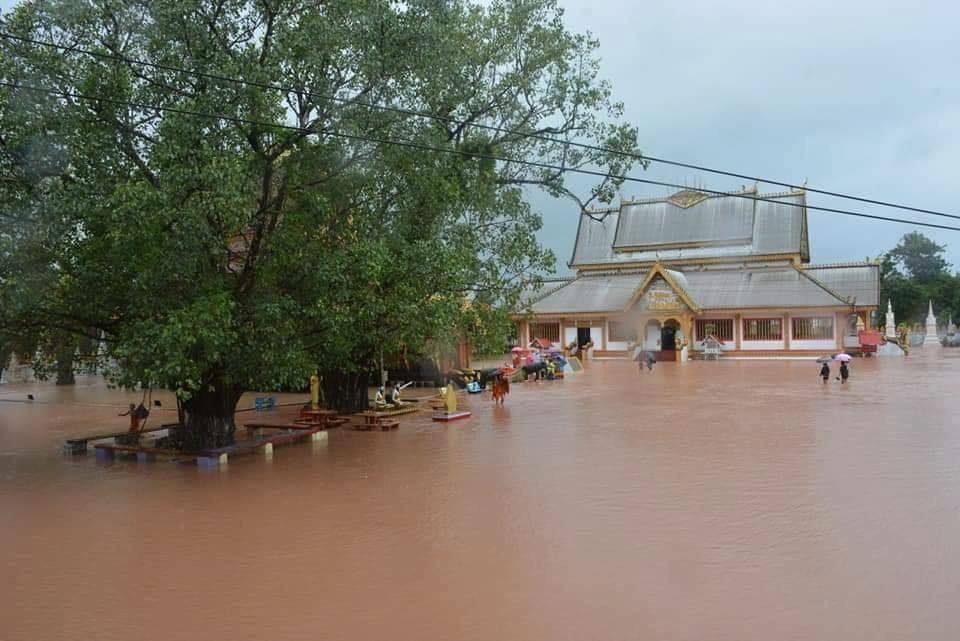 A temple underwater in Khammouane Province