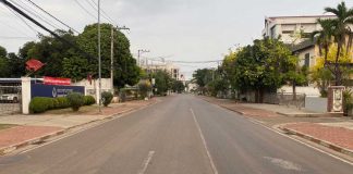 Deserted Samsenthai Rd During Covid-19 Lockdown