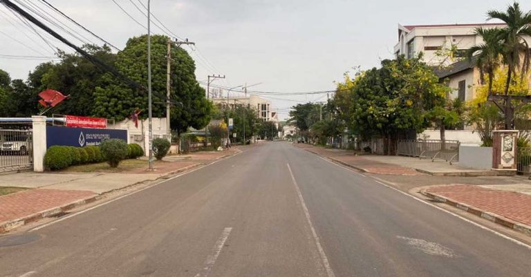 Deserted Samsenthai Rd During Covid-19 Lockdown