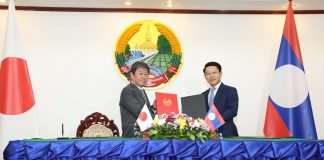 Japanese Foreign Minister Motegi Toshimitsu Visits Laos