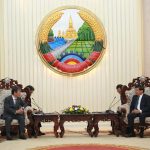 Japanese foreign minister meeting with PM Thongloun