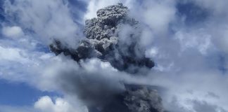 Mount Sinabung in Indonesia Erupts