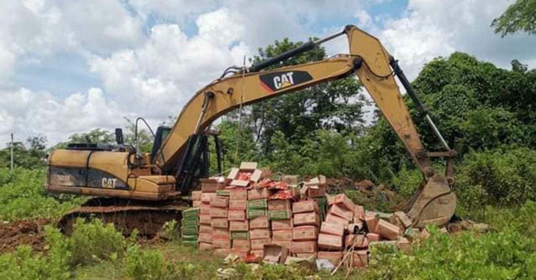 Lao authorities destroy counterfeit goods