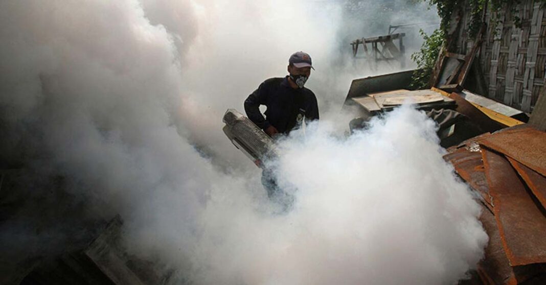 Mosquito fogging to prevent dengue fever