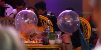 Happy Balloons filled with Nitrous Oxide in Laos (Photo: Vietnamnet)