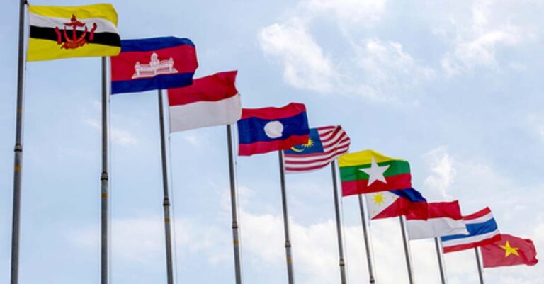 The flags of ASEAN