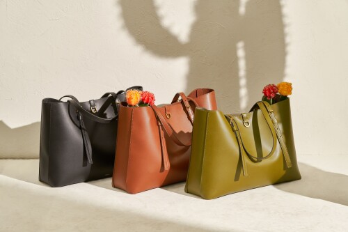 Fossil leather tote sale