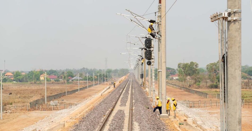 Laos-China Railway sees 80 percent of track lain