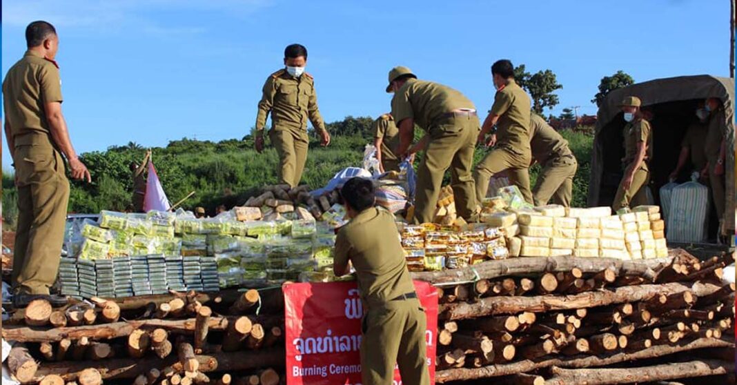 Lao police prepare to destroy illicit drugs