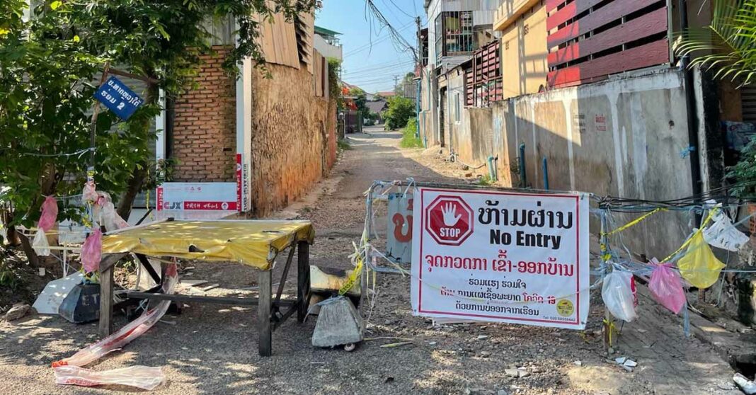 Red Zone Barricade in That Luang Tai Village