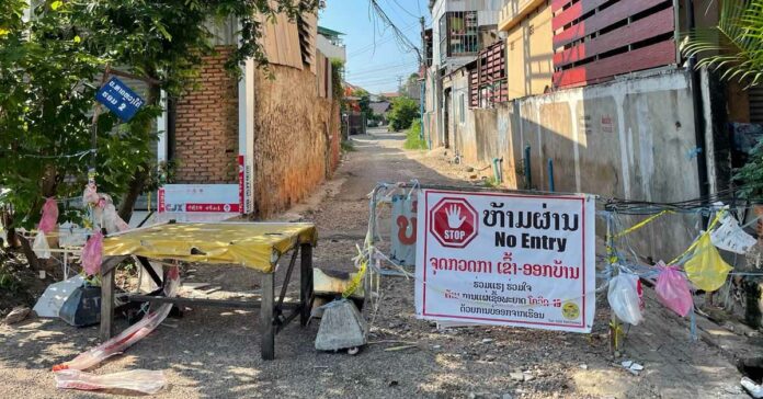 Red Zone Barricade in That Luang Tai Village