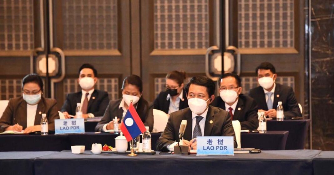 Lao foreign minister Saleumxay Kommasith attends ASEAN-China meeting