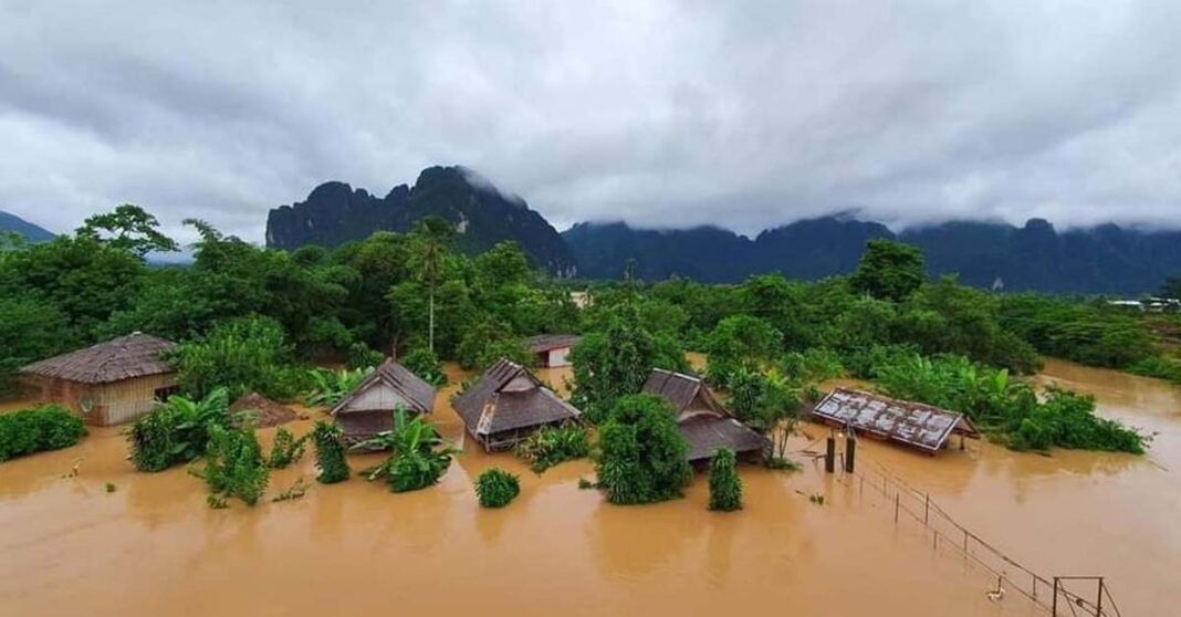 Widespread floods in Laos after tropical storm Koguma