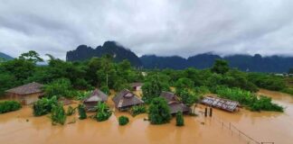 Widespread floods in Laos after tropical storm Koguma