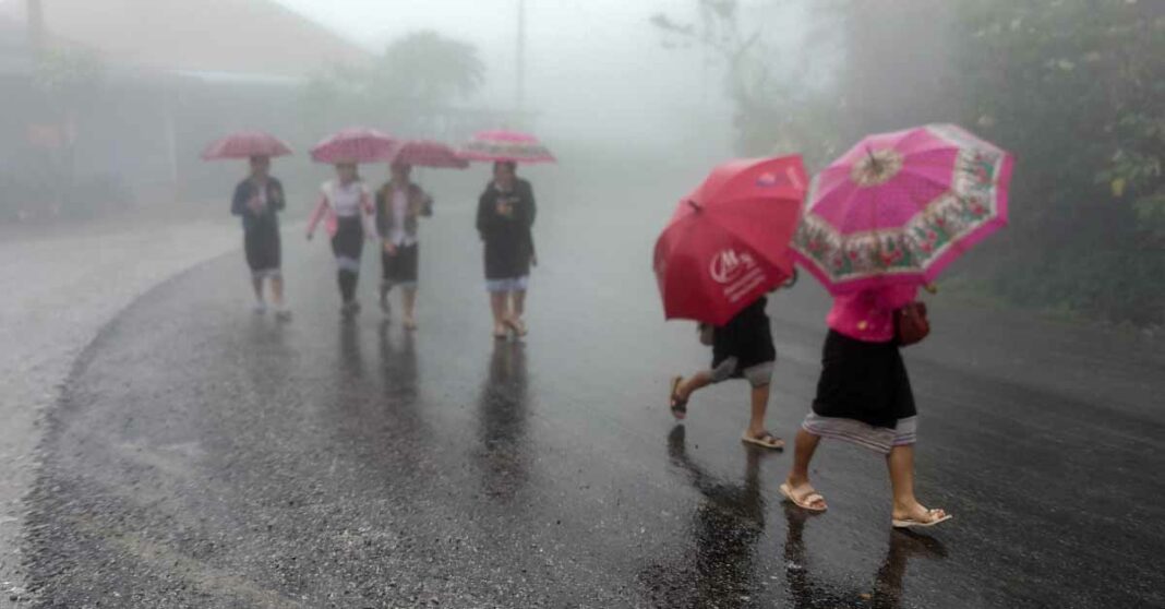 rainy weather in Laos