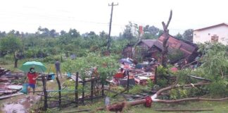 Homes in Salavanh badly damaged by storm