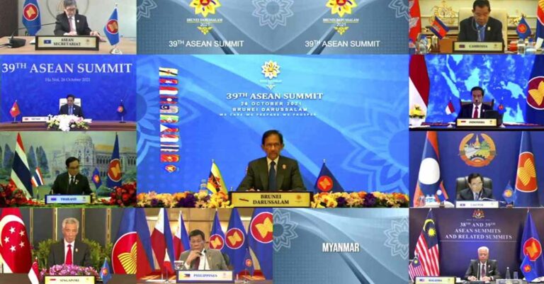 ASEAN leaders virtual summit on 26 October 2021 chaired by Brunei