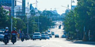 Road traffic in Laos