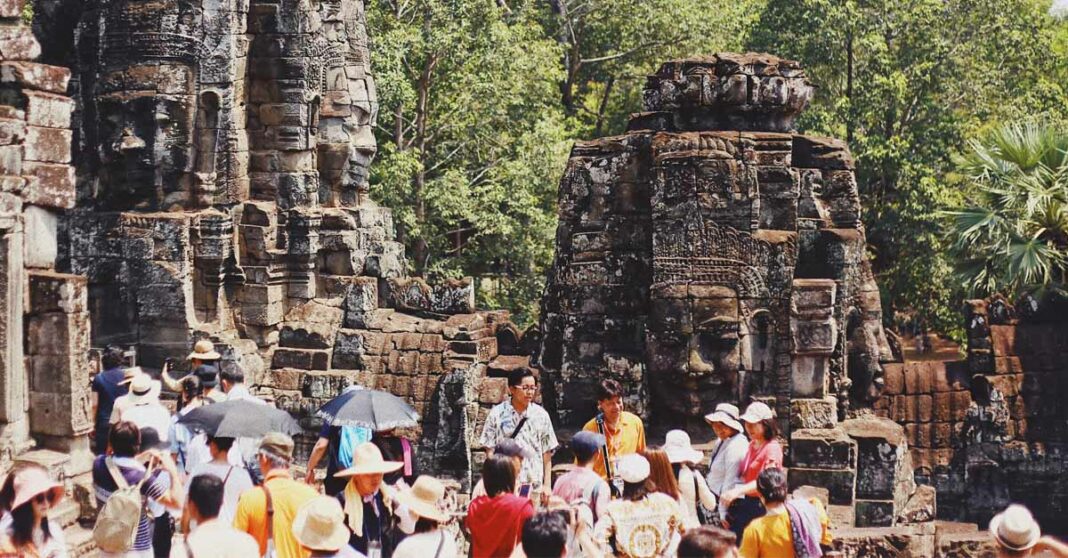 Tourists in Cambodia