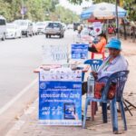 A roadside lottery vendor