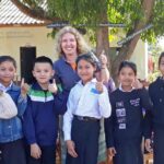 Ms. Roslyn Hanson Gabriel, Country Programme Director for World Vision International in Lao PDR, visiting the FAST Project in Luang Prabang Province, where World Vision helps children to stay in school and transition to lower-secondary school, back in January 2021.