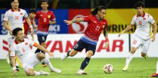 Laos Striker Billy Ketkeophomphone during the AFF Suzuki Cup 2020