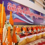 Thirteen monks chant for good luck at the inauguration of the Laos-China Railway (Photo: KPL)