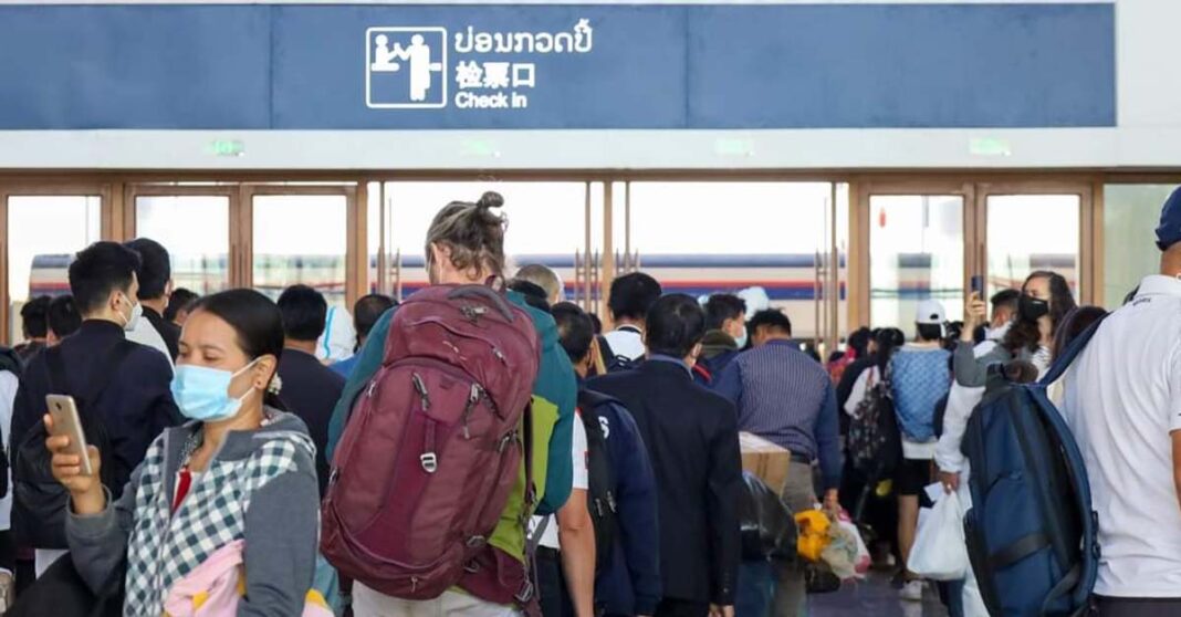 Waiting to board the Laos-China Railway