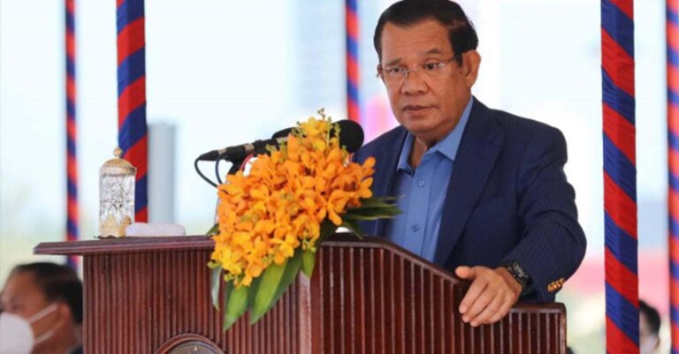 Hun Sen speaks at the inauguration ceremony of government-funded facilities and infrastructure in Preah Sihanouk province in December.