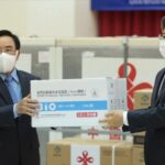 Prime Minister Phankham Viphavanh receives donated Covid-19 vaccines from Chinese Ambassador to Laos Jiang Zaidong