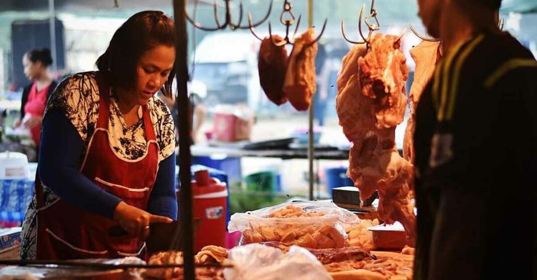 Pork vendor in Thailand