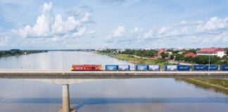 Rail freight from Thailand delivered to Laos for the first time across the Friendship Bridge