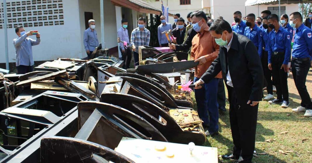 Authorities in Bokeo Province of Laos have seized and destroyed unlicensed gaming machines that were imported and used illegally.