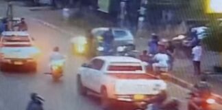 Brave or reckless young lao woman smashes into phone thief